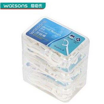 Watsons 屈臣氏圆线多效护理牙线棒50支X3盒
