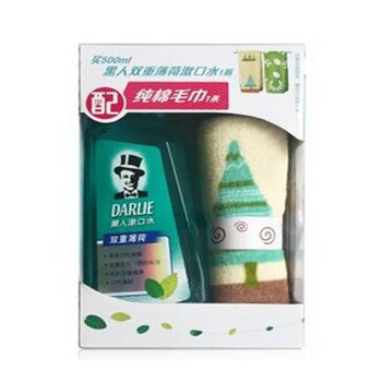 黑人（DARLIE）双重薄荷 漱口水 500ml（送毛巾）