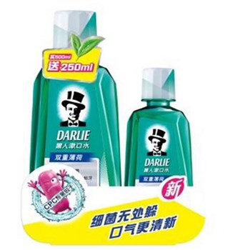 黑人（DARLIE）双重薄荷 漱口水 500ml（送250ml）