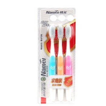 纳美（Namei） 纳米抗菌软毛牙刷（家庭版）3支装1019A