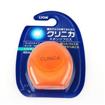 LION狮王 CLINICA尼龙质牙线 现货 日本狮王 桔色一盒40米 便携装 