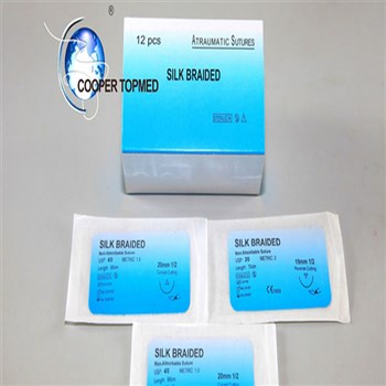 托普 真丝编织线 silk 不可吸收外科手术缝合线 一次性