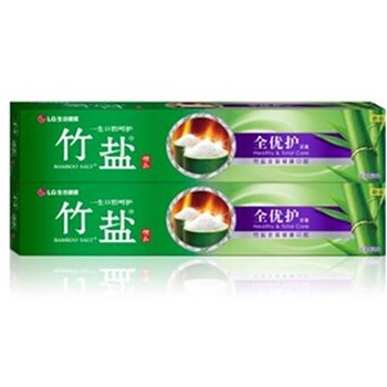 LG竹盐 精品 牙膏 （全优护原味）（精炼竹盐 全优呵护）220g×2 
