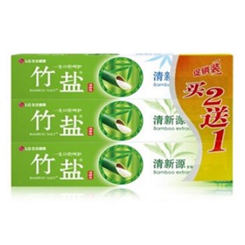LG竹盐 清新源 牙膏 （买2赠1促销装）110g×3 