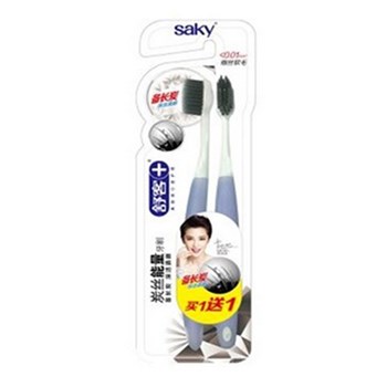 舒客（Saky）炭丝能量牙刷（颜色随机） （两支装）