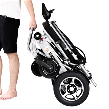 C500一键折叠四轮代步车智能全自动助力车银白色