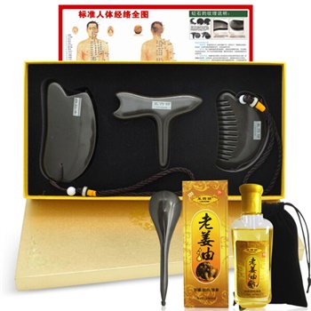 采药师 砭石刮痧3件套（刮痧板+三角梳+燕尾锥）