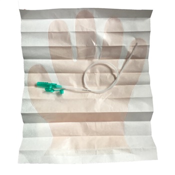 江扬 一次性纯硅胶吸痰管 带手套成人12号44cm 25支 电动手动吸痰器通用 