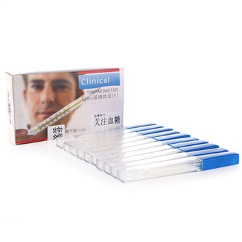 鱼跃 水银玻璃体温计(腋下式) 10支装