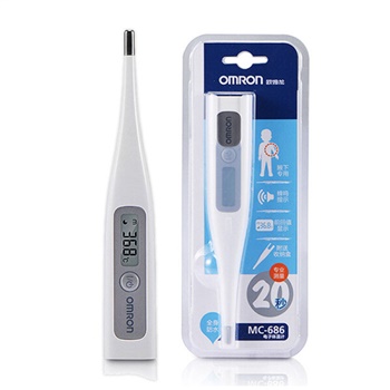 欧姆龙 电子体温计(腋下式) MC-686 (体温计+纽扣电池+收纳盒)