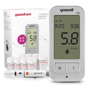 鱼跃 血糖仪586型套装（含200片试纸/采血针）智能免调码