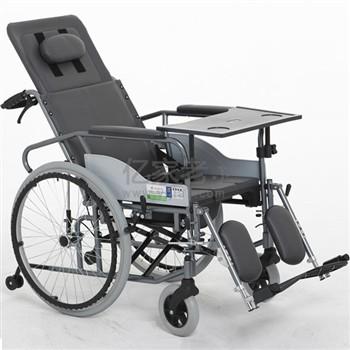 互邦轮椅HBL10－BQ铝合金全躺皮配餐桌轮椅